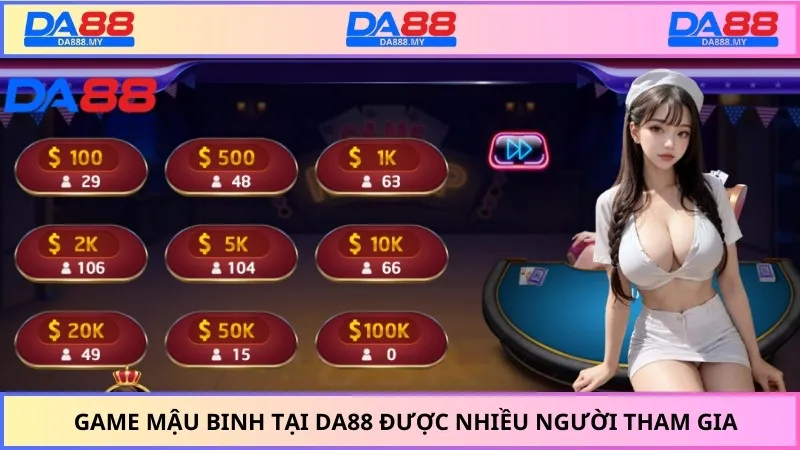 Game Mậu Binh tại DA88 được nhiều người tham gia