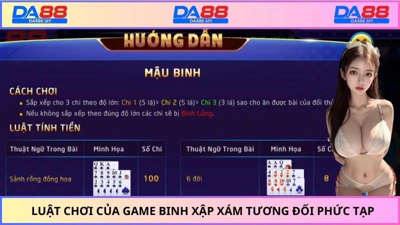 Luật chơi của game Binh Xập Xám tương đối phức tạp
