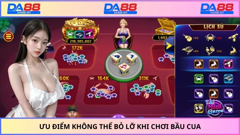 Ưu điểm không thể bỏ lỡ khi chơi bầu cua
